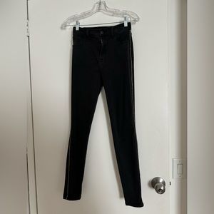 J BRAND high-rise skinny dark-grey jeans w/ gold side stripes lampas size 25 XS